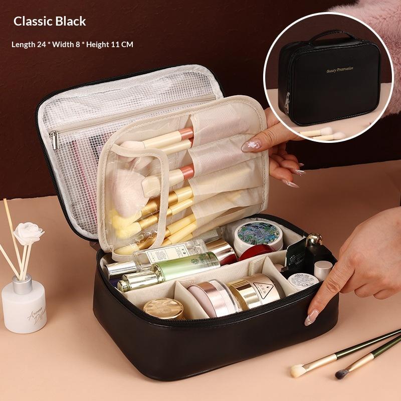 Women'S Cosmetic Bag Makeup Bag Double Layer Large Capacity Luxury Cosmetics Organizer Travel Essentials Women'S Cosmetic Bag