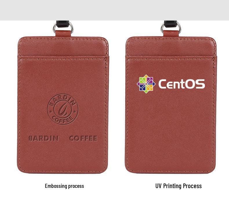 Genuine Leather ID Card Holder, Vertical & Horizontal Use, Suitable for Employee Badges, Name Badges, Conference, Campus, and Bus Cards