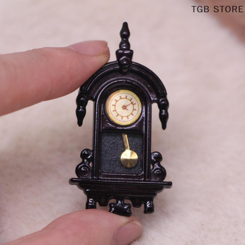 1/12 Dollhouse Vintage Simulation Wall Clock Model Living Room Clock Decor Home Micro Scene Accessories