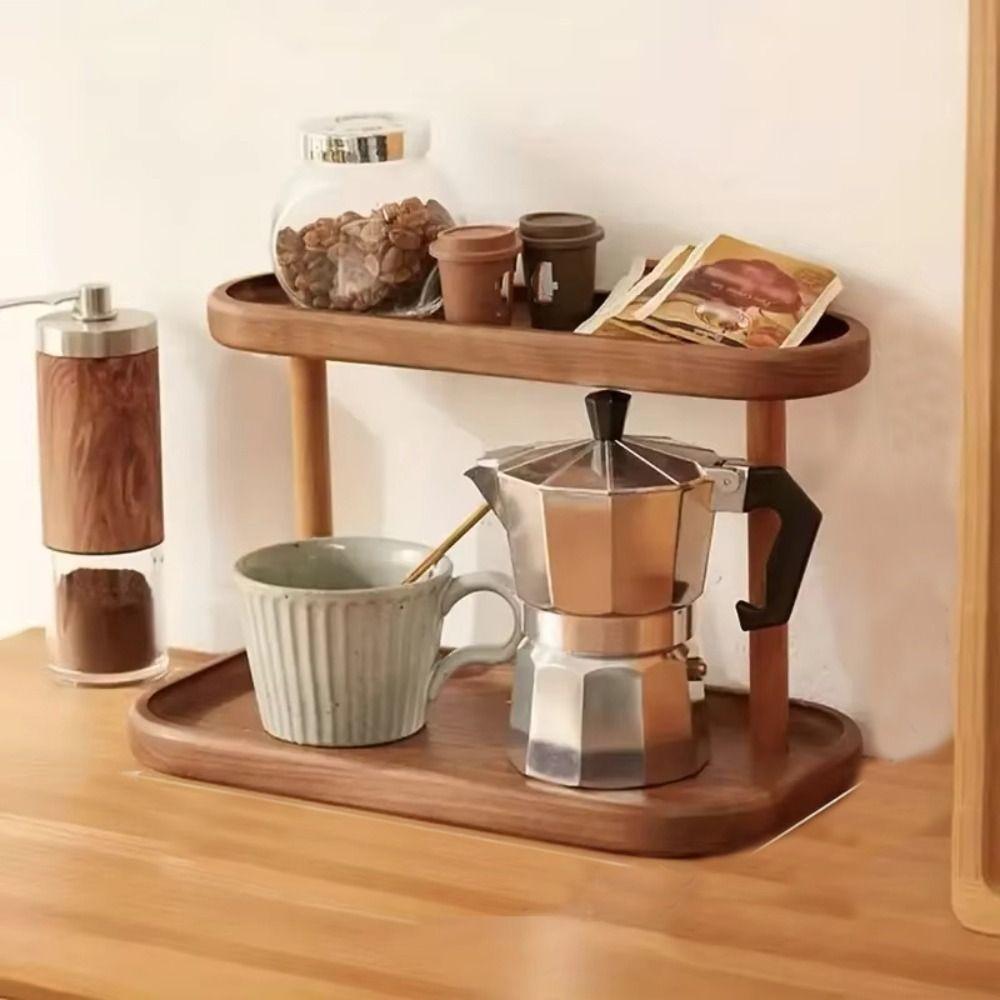 Nature Wood Jewelry Storage Rack Cosmetics Shelf Desktop Organizer  Office