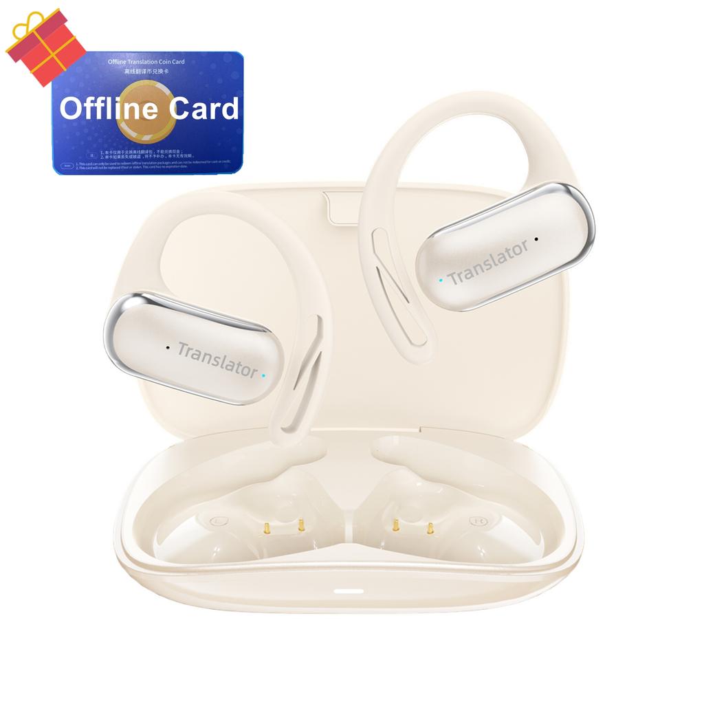 Wooask F56 OWS Translator Earbuds -Real-Time 144 Language Translation Headphones with 11 Offline Packs, No WIFI Need, for Travel