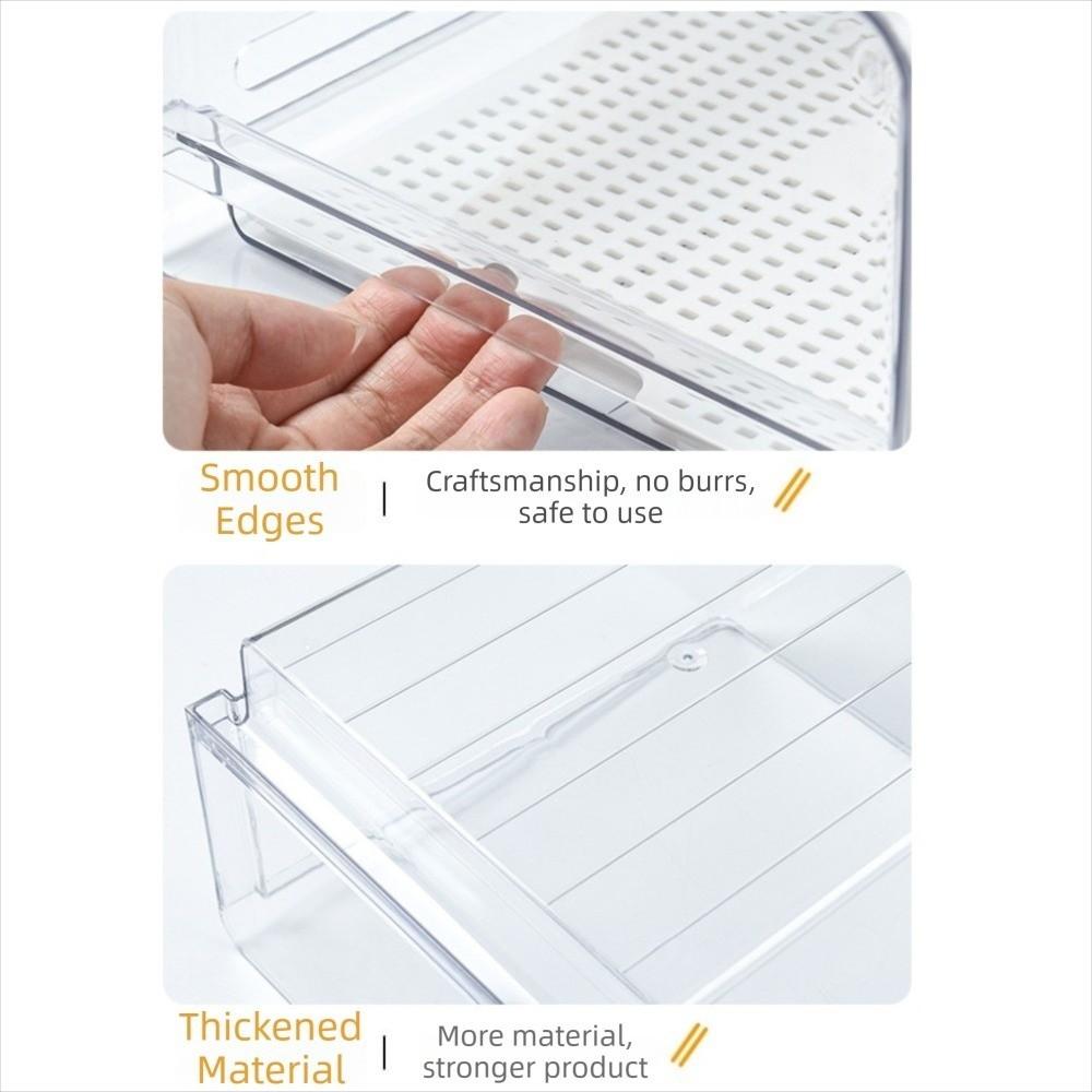 Transparent Food Storage Drawer Stackable Fresh Keeper Bin Vegetable Fridge Organizer Household