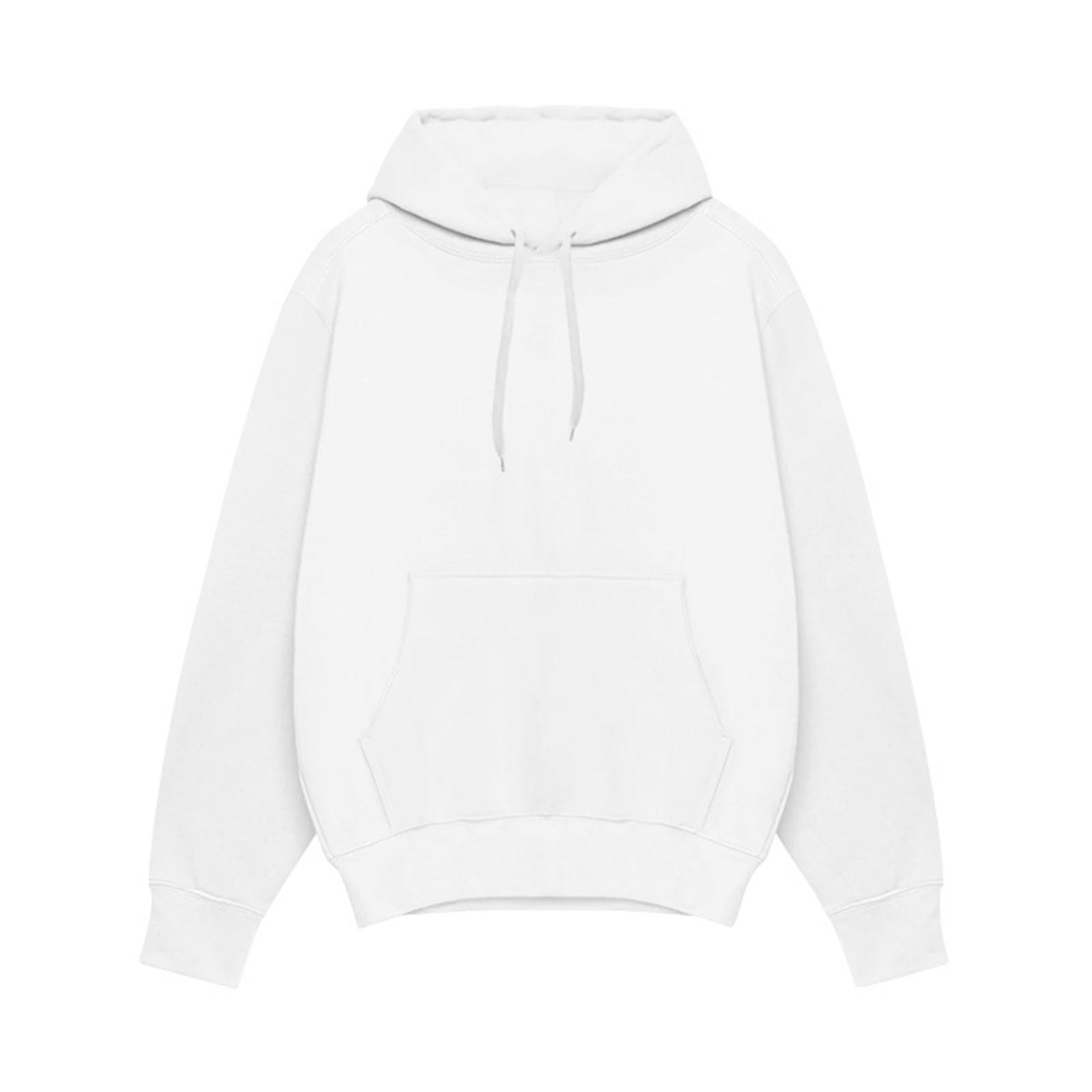 

Спортивный костюм с капюшоном, унисекс, одежда для бега, пуловер с длинными рукавами, толстовка с капюшоном S белый