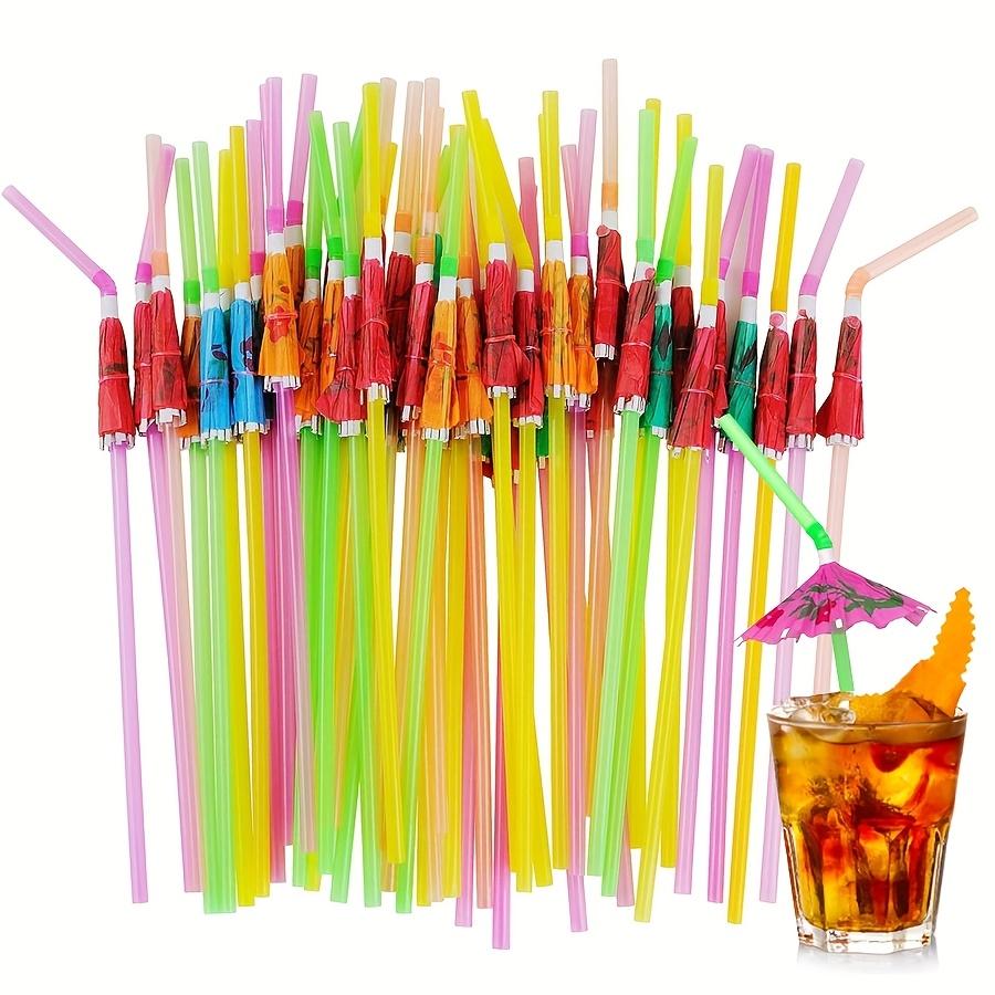 20/50pcs Umbrella Drinking Straw Tropical Style for Drink Juice Summer Hawaiian Party Supplies Birthday Party Decor JXB
