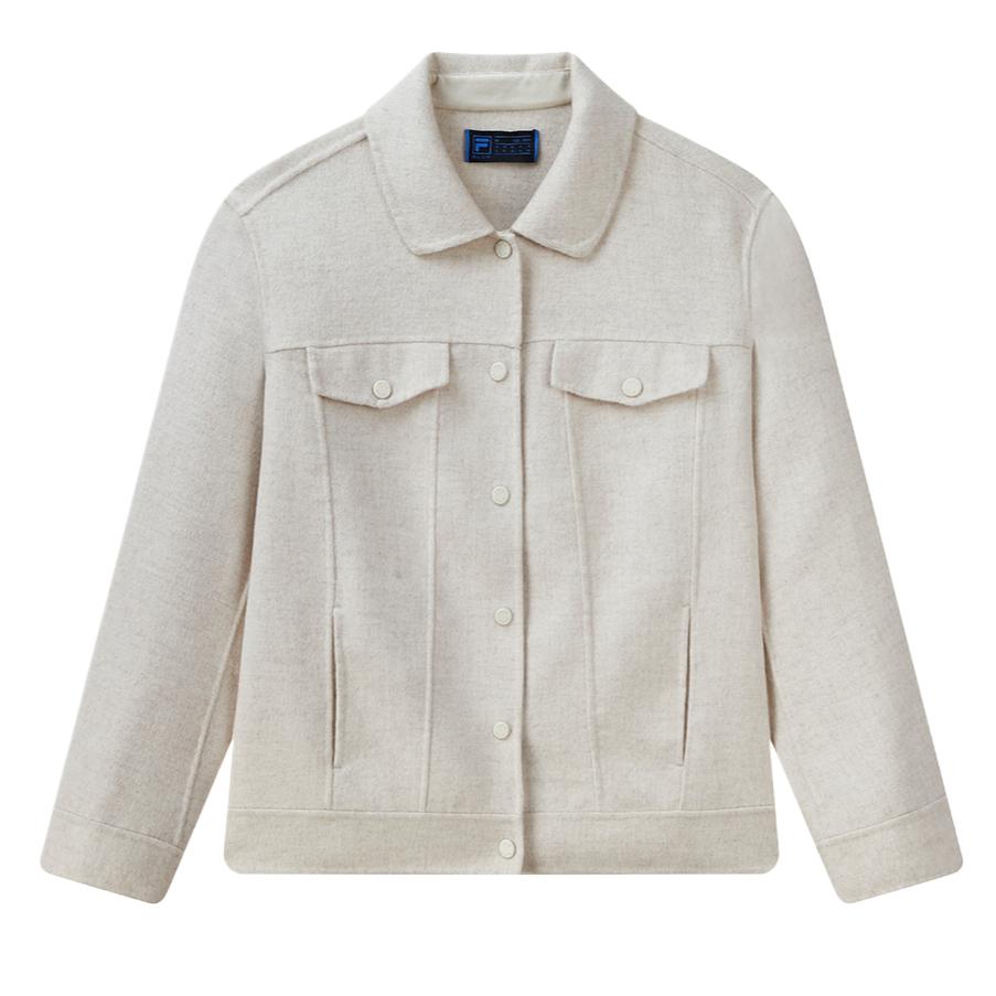 

Fila Классическое модное удобное мягкое пальто-поло из синей серии, женское пальто, овсянка, цветочно-серый F11W112708F-BG M