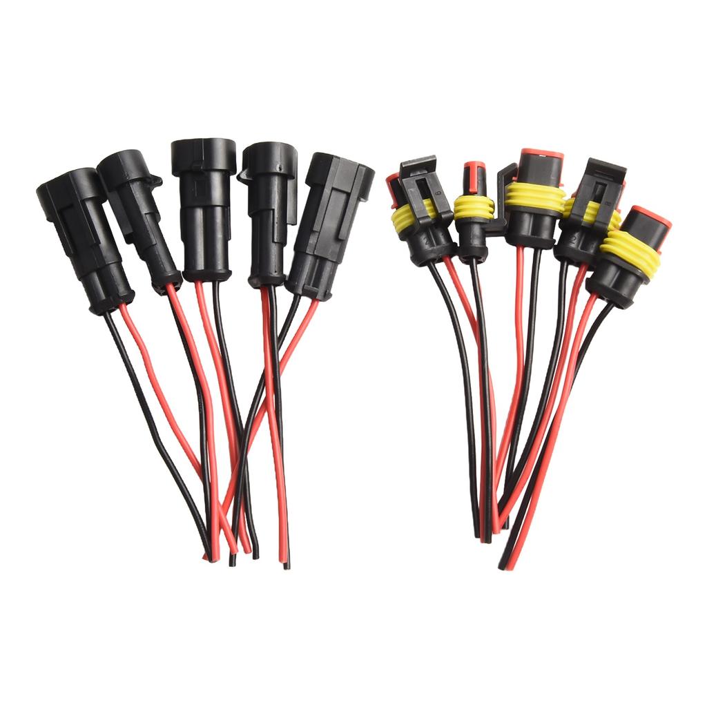 5Sets 2 Pin Way Electrical Wire Connector Automotive Male Female Electrical Connectors Quick Disconnect Wire Connectors