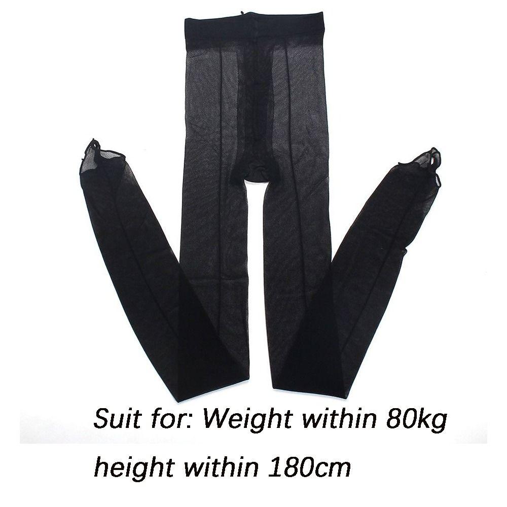 New Perspective Vertical Line Pantyhose Elasticity High Waist Hollow Out Tights Asymmetry Leggings Women