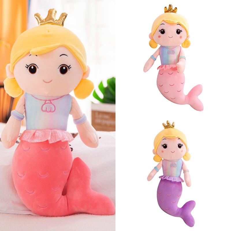 Adorable Crown Mermaid Stuffed Toy Doll Perfect For Kids Birthday Gifts And Playtime