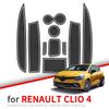 10PCS/SET Car Door Groove Mat Anti-Slip Gate Slot Cup Pad For Clio 4 2013-2018 Waterproof Door Mats Accessories