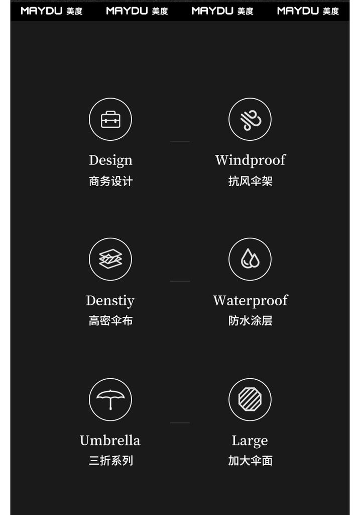 Mido Triple Fold Manual Umbrella, Reinforced Double Umbrella, Aluminum Alloy Wind Resistant Umbrella, Large Umbrella