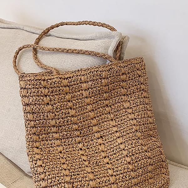 Yogodlns Classic Summer Woven Bag Women Beach Shoulder Bag Casual Large Capacity Straw Totes Bag Ladies Travel Shopping Handbag and Purse