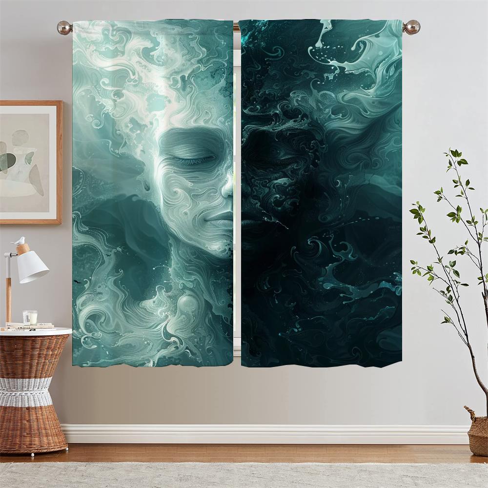 

Шторы для спальни 2 штуки Одна мысль становится Буддой Покрывало-штора для детской комнаты Готовые шторы Дешевые Щупальца Блэкаут W50xH70cmx2pcs-CL