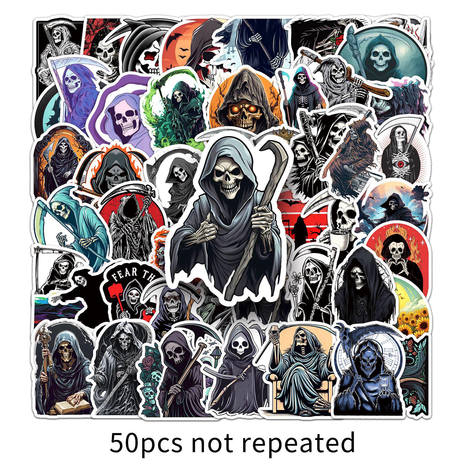 50 Dark Style Skull Graffiti Stickers for Phone Cases & Skateboards