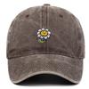 Korean Style Sunflower Embroidered Cotton Baseball Cap with Sun Protection