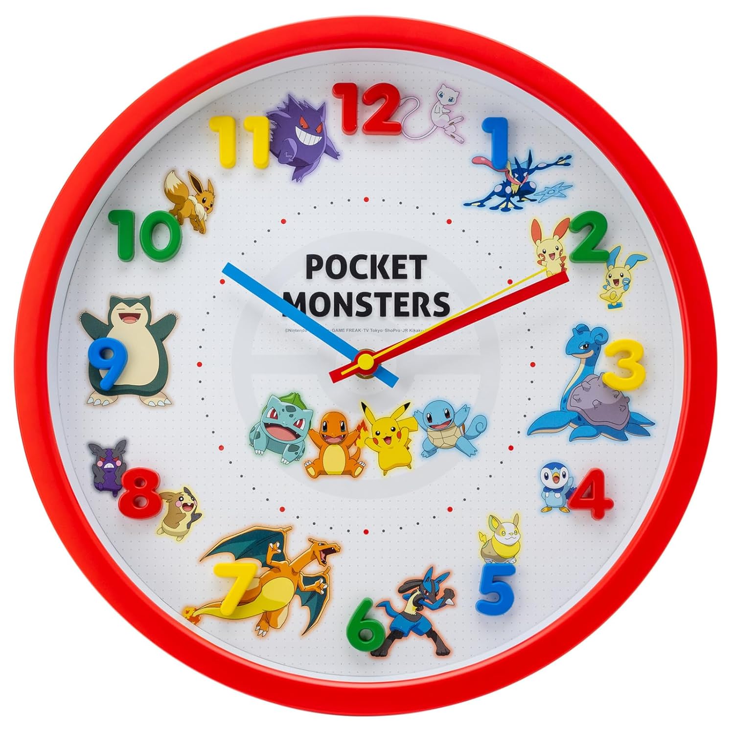 TS Factory Wall Clock Red Pocket Monster Diameter 30cm Analog Silent Continuous Second Hand