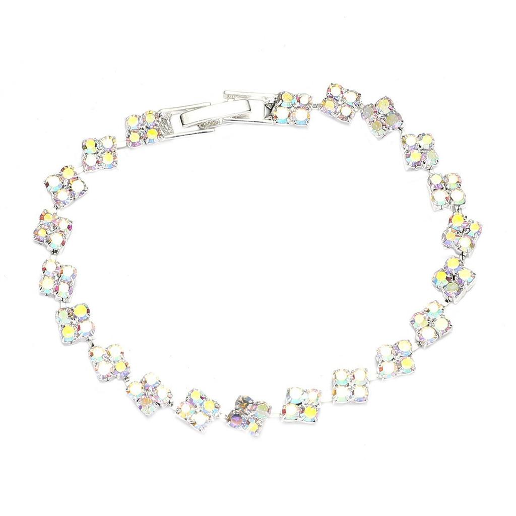 Premium Super Flash Full Diamond Bracelet Women'S Light Luxury Geometric Small Square Bracelet Sweet Simple Bracelet