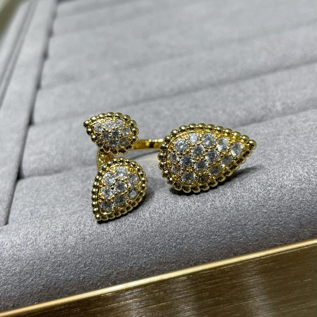 Hot Brand Vintage Full Diamond Women's Rings Luxury Jewelry For Women Water Drop Designer Rings Fashion Pure 925 Silver Rings