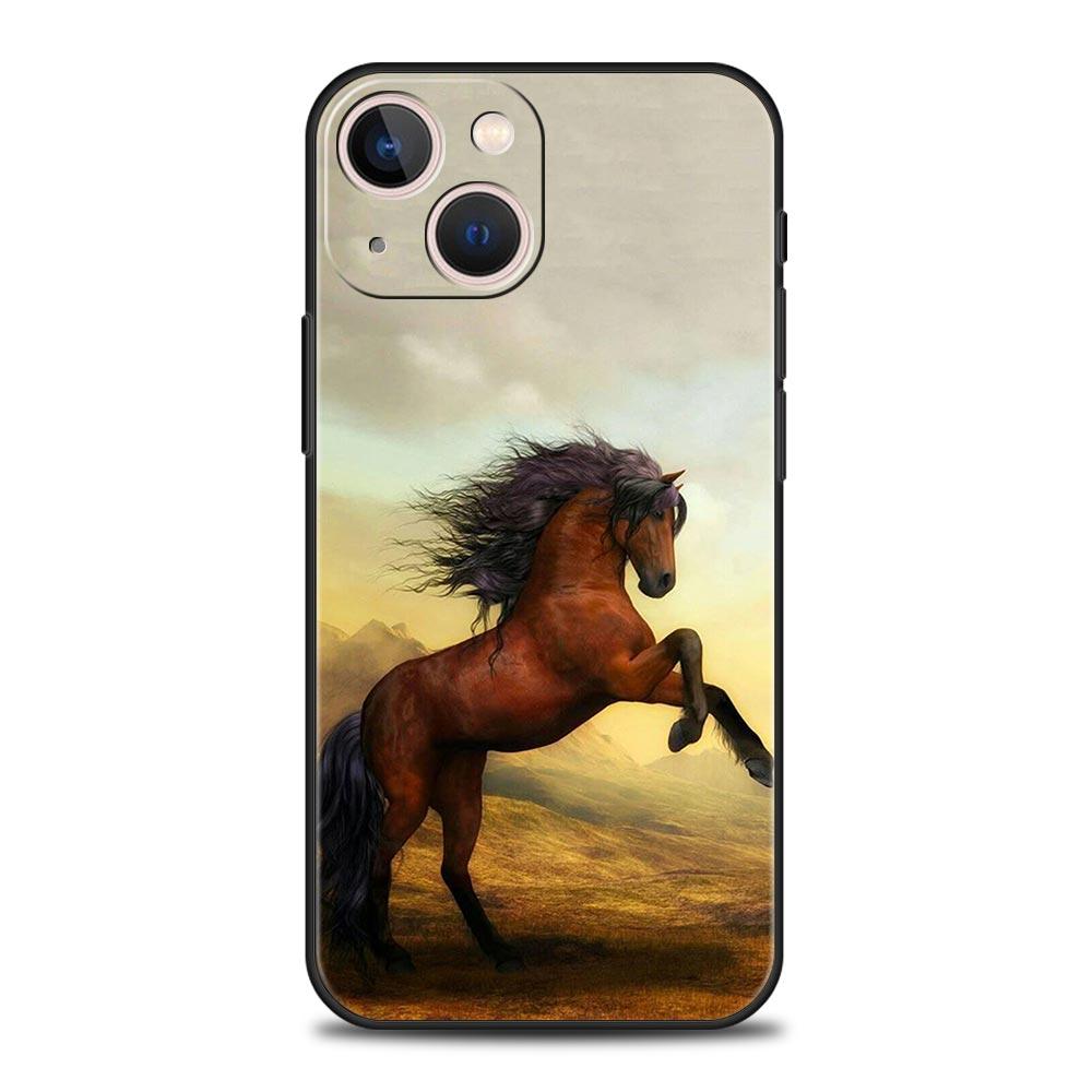 Animal Horse Phone Case Cover for iPhone 17 16 15 14 13 12 Pro Max 11 Pro Max 17 AIR Plus Shockproof Soft TPU Shell Fundas Capas