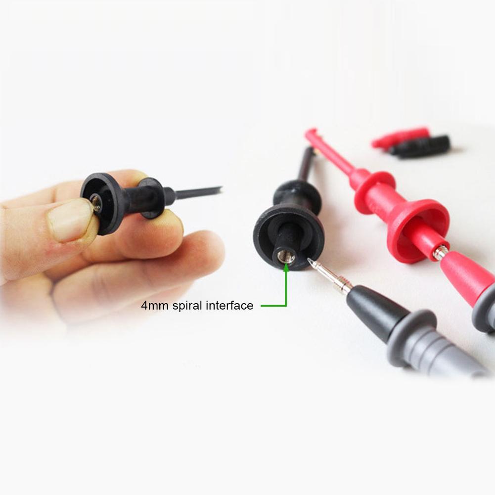 2pcs Probe Hook 4mm Banana Jack Telescopic Spring Damage Test Hook High Voltage Multimeter Test Probe Hook Electrical Hand Tools