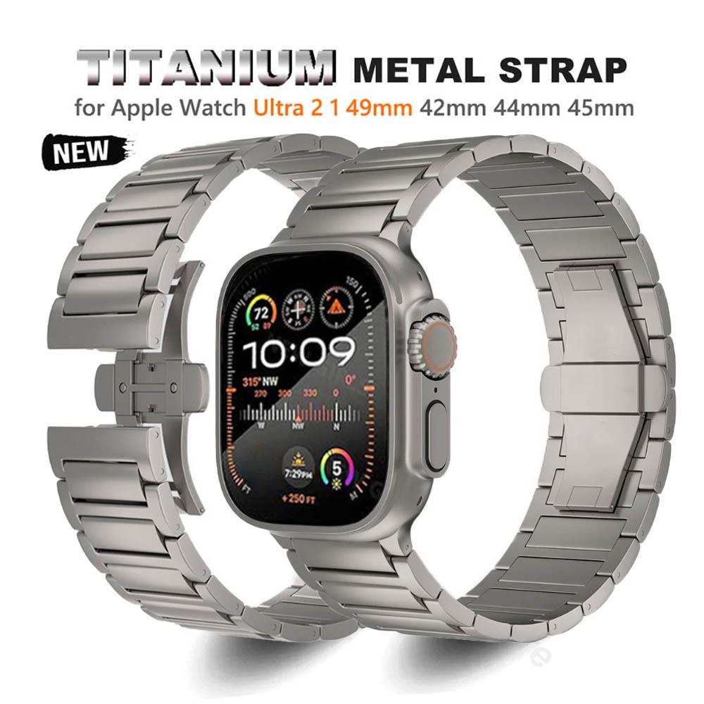 Cinturino in Titanio per Apple Watch Ultra 3 2 1 49mm Braccialetto Metallico per IWatch 11 46mm 10 9 8 7 45mm 6 5 4 SE 3 44mm SE 2 SE da Uomo