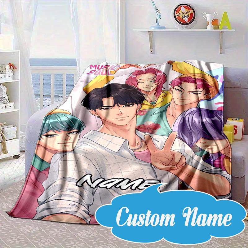 Custom Name KPop Fantasy Night Blanket bed sofa Blanket Flannel Blanket for Camping, Hiking, Picnic Essentials,gift for Fan family