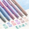 6Pcs 0.5mm Gel Pens Push Design Fine Point Fast Dry Comfort Grip Shock-proof Note Taking No Smudge Retractable Gel Ink Pens Office Use