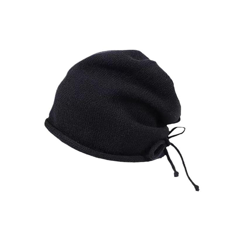 Women's Woolen Slouchy Hat for Autumn/Winter - Large Fit, Face-Flattering, Adjustable, Roll-Up Edge, Casual Knit Design