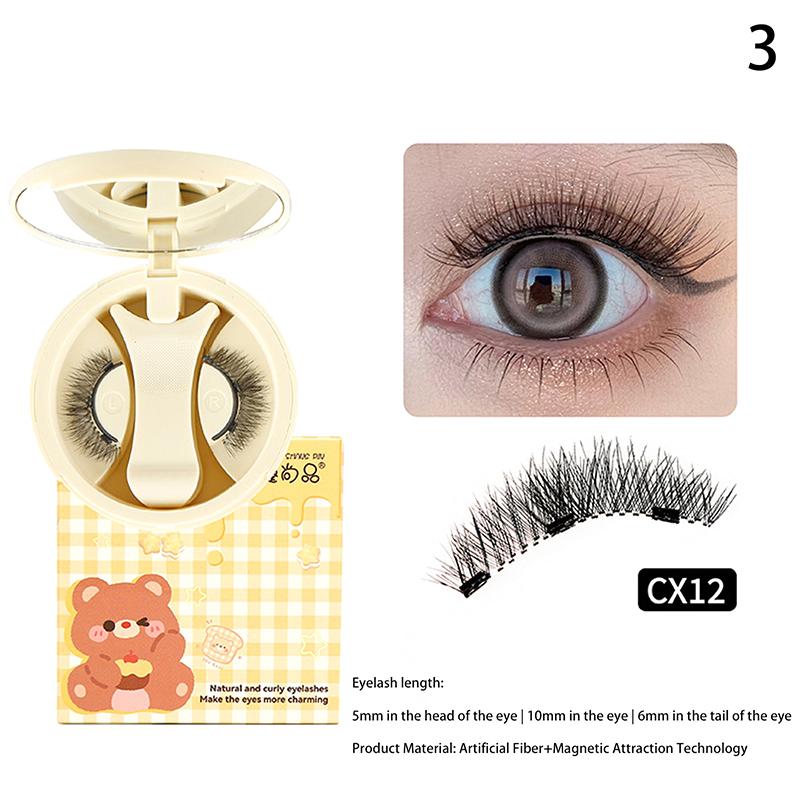 

Magnetic Eyelashes Set 2 Pair Reusable No Glue Needed False Eyelashes With Magnetic Tweezers Curly Faux Lashes Makeup Tool