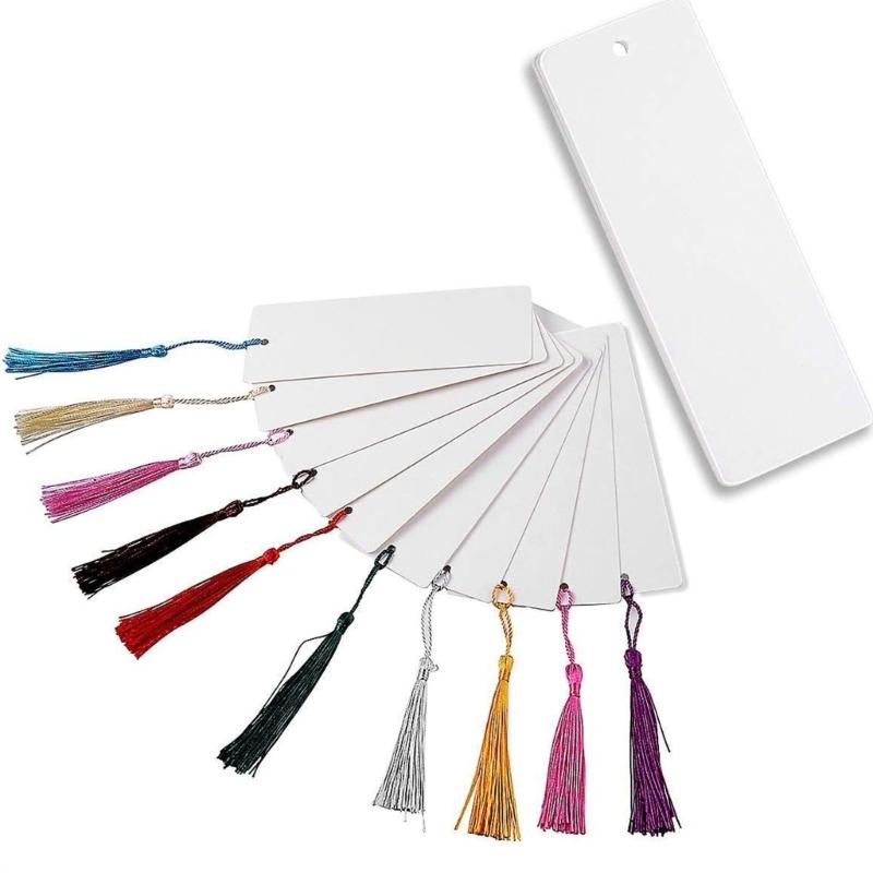 Crafts for Project Blank Bookmarks Thick Paper Bookmarks Colorful Tassels Crafts