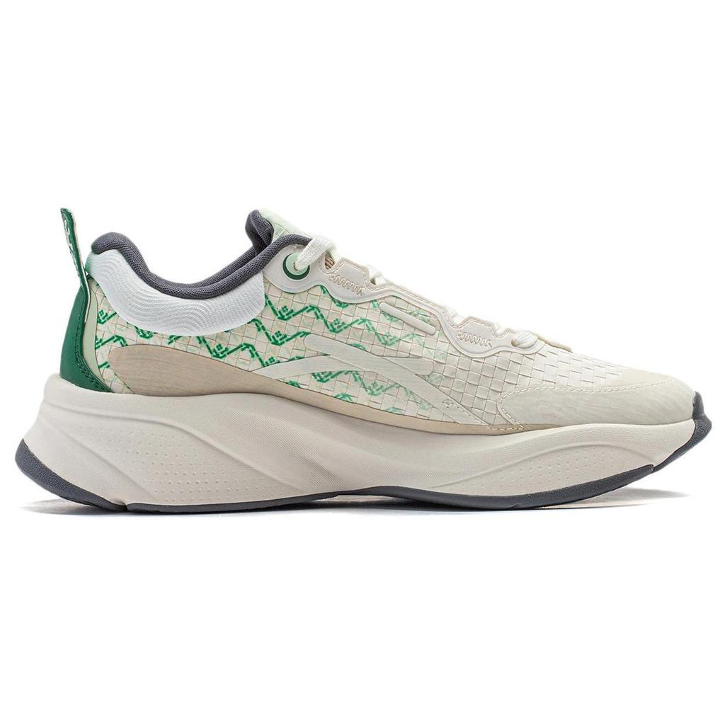 Li Ning Soft Slip Resistant Low Top Casual Shoes Men's White Green AGLT051-5