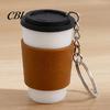 Souvenir Decorative Keychain 3D Printed Cup Clicker Keychain, Squeeze Stress Relief Fidget Toy Toy, Mini Travel Pendant for Backpack Keys Creative Bag