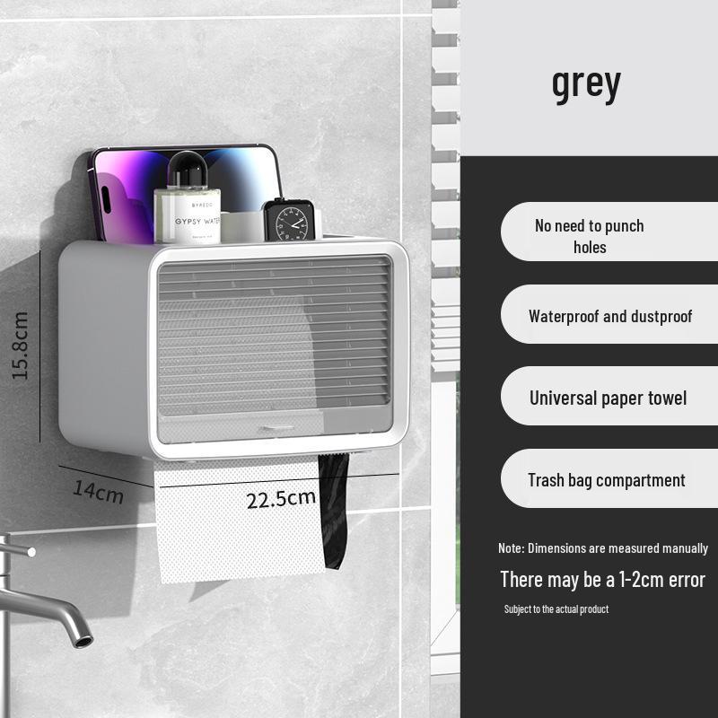 Cutie de șervețele de perete fără găuri cu depozitare vizibilă pentru baie