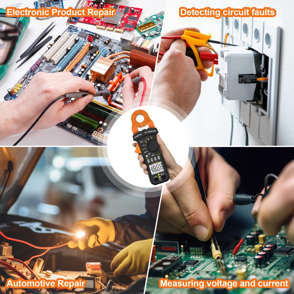 Best Bluetooth Clamp Meter For Beginners, AC/DC Voltage & Current, Non-Contact Voltage Detection,  Auto-Ranging Multimeter Tools