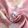 2 Pcs/Set Women Pajamas Set Mid-aged Flower Print Pleated O Neck Short Sleeve  Pajama Wide Leg Sleepwear Pants Set
