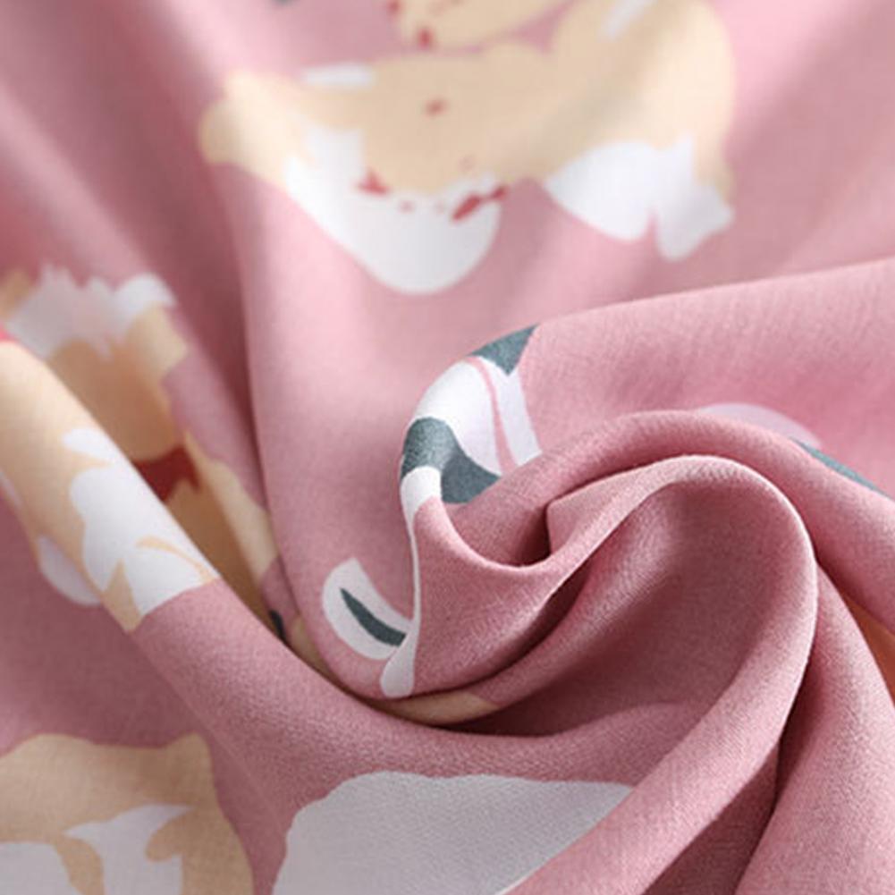2 Pcs/Set Women Pajamas Set Mid-aged Flower Print Pleated O Neck Short Sleeve Pajama Wide Leg Sleepwear Pants Set