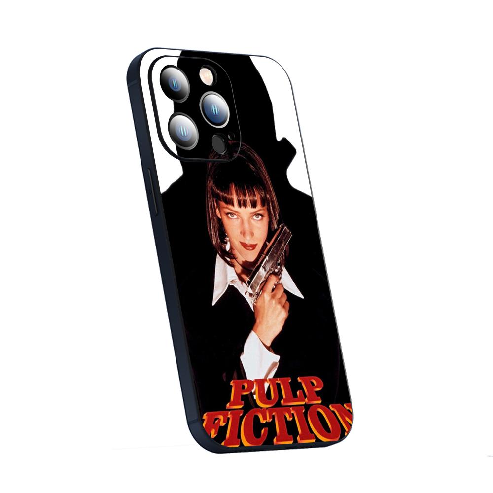 Classic Movies Pulp Fictions Poster Phone Case For iPhone 17 16 E 15 14 13 12 Plus Mini Pro Max Soft Black Shockproof Cover