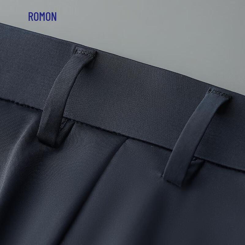 Luomeng Men's Thick Anti-Wrinkle Straight-Leg Business Casual Pants