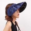 Women's Dual-Use Vinyl Sun Hat with UV Protection and Large Brim