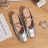 Summer new small thick-soled inner height increase single shoes women wear high-end temperament square head women's shoes 2025 versatile
