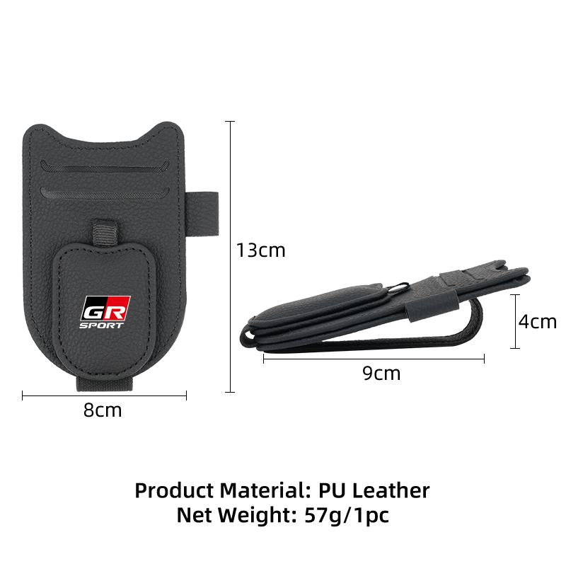 Car Sunglasses Holder Sun Visor PU Leather Glasses Clip For Toyota GR Sport Corolla Yaris Camry Prius RAV4 CHR Key Accessories