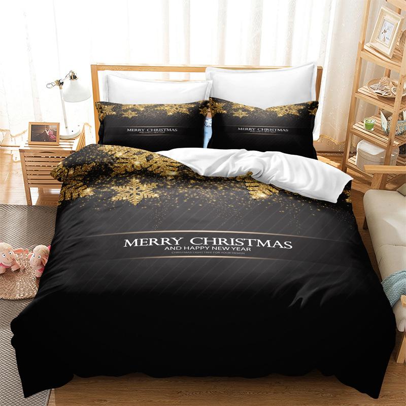 

Рождественский комплект пододеяльника Красный узор снежинок Комплект постельного белья Простыня Постельное белье Наволочка Покрывало Комплект постельного белья EU Single135x200cm