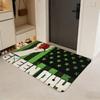 band G-Green Day Floor Mat Flannel Door Mat Non-Slip Absorbent Washable Indoor Home Rug