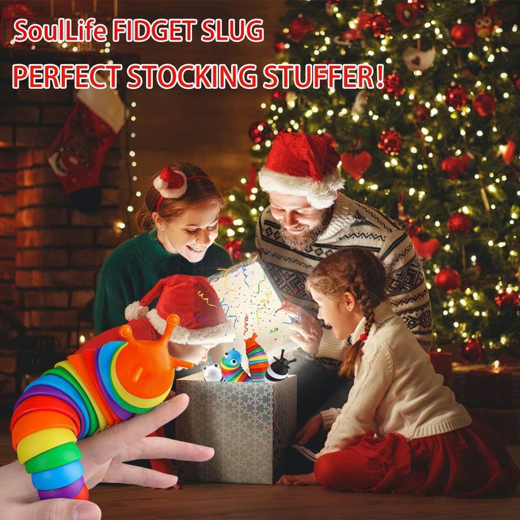 1PCS Colorful Slugs Caterpillar Stress Relieving Bizarre Slugs Blowing Out Stress Relieving Puzzle Relieving Simulation Toy