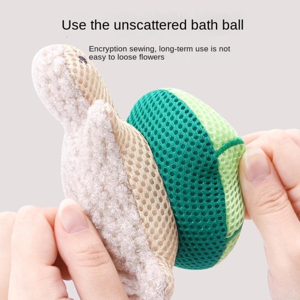 Double-sided Turtle Bath Ball Soft Body Cleaning Mesh Cute Turtle Bath Toy  Bathroom Accessories