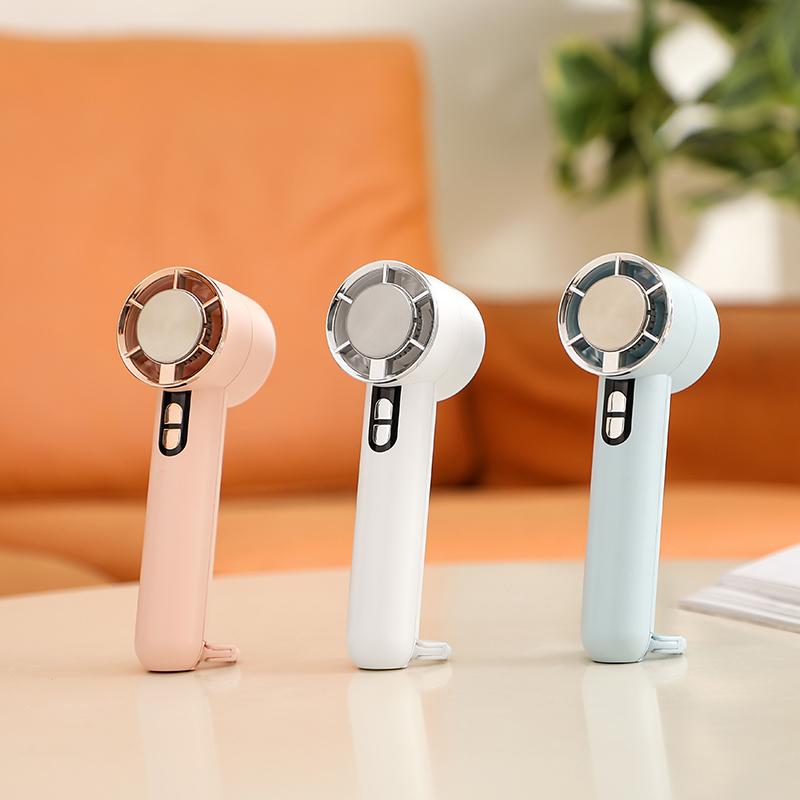 2025 New Handheld Desktop Dual-usable Strong Wind Fan Convenient Handheld Cooling Fan Portable Lightweight Blower with Carabiner