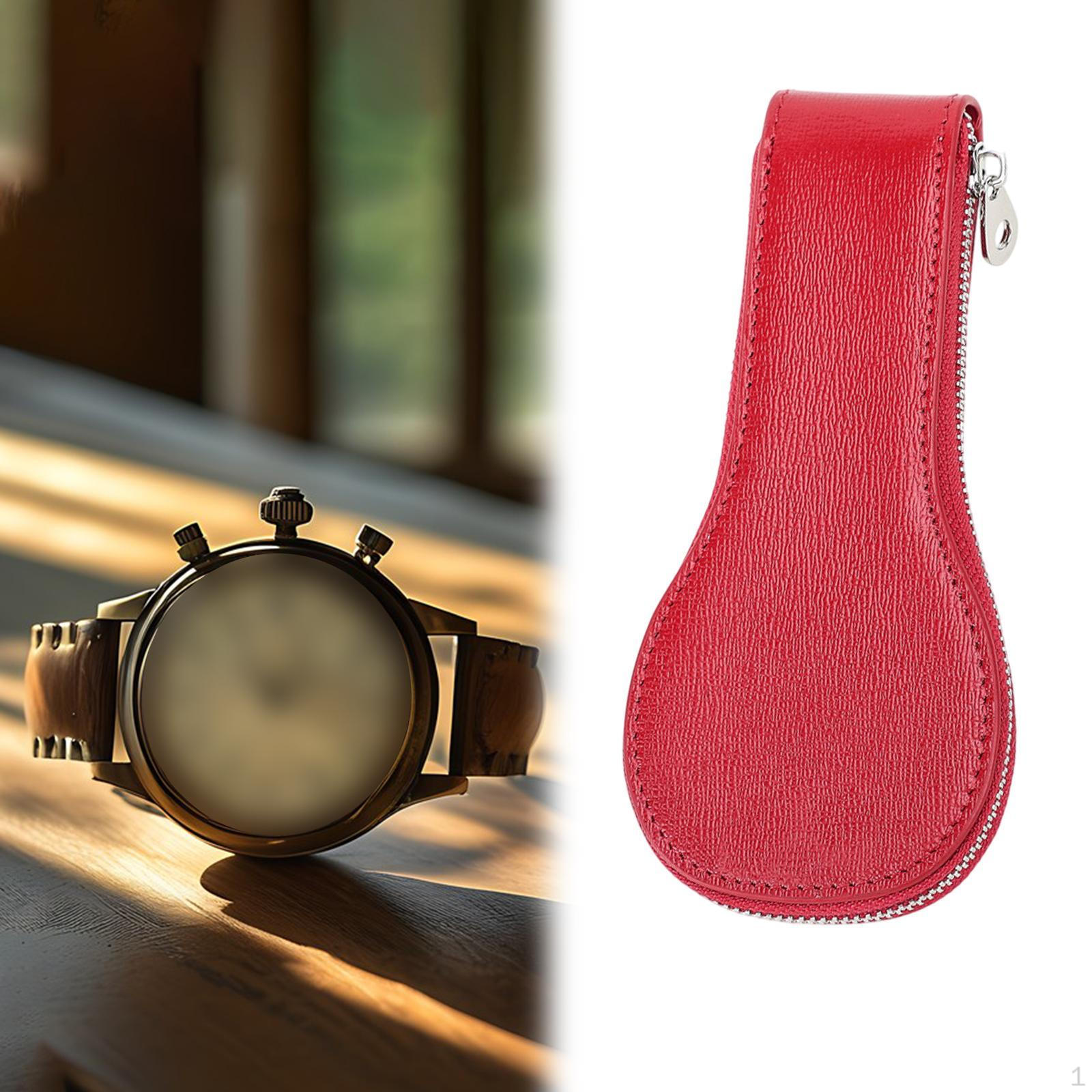 

Коробка для часов с одним отделением, мягкая внутренняя сумка-органайзер для аксессуаров красный