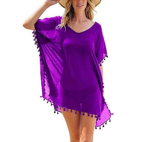 Womens Bikini Cover Up Dress Swim Beach Bathing Swimsuit Baggy Tunic Tops T-Shirt