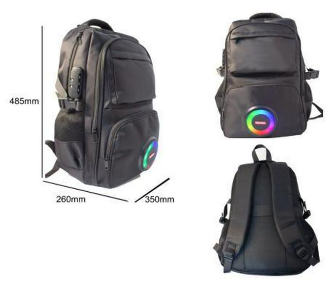 Multifunctional Backpack with Bluetooth Speaker, Power Bank, LED Lights, and Long Battery Life for Outdoor Adventures and Mountaineering.