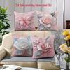 Flache Kissenbezüge Schmetterlinge Rosen Blätter Perlen Heimdeko Außenbereich Wohnbereich Sofa Elegant Vintage Floral Kissenbezug
