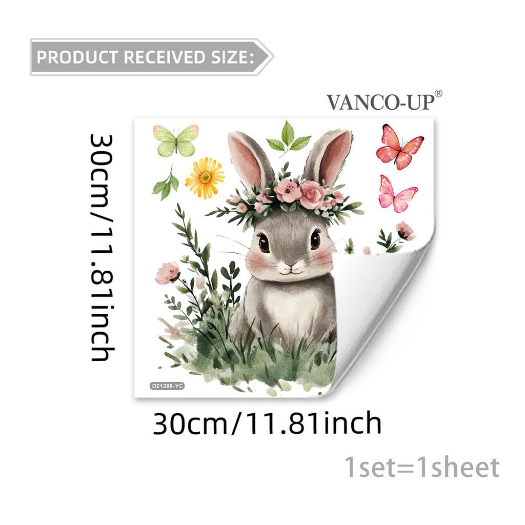 Cartoon Animal Floral Butterfly Window Stickers, PVC Static Cling Glass Decals for Window Storefront Home Decoration